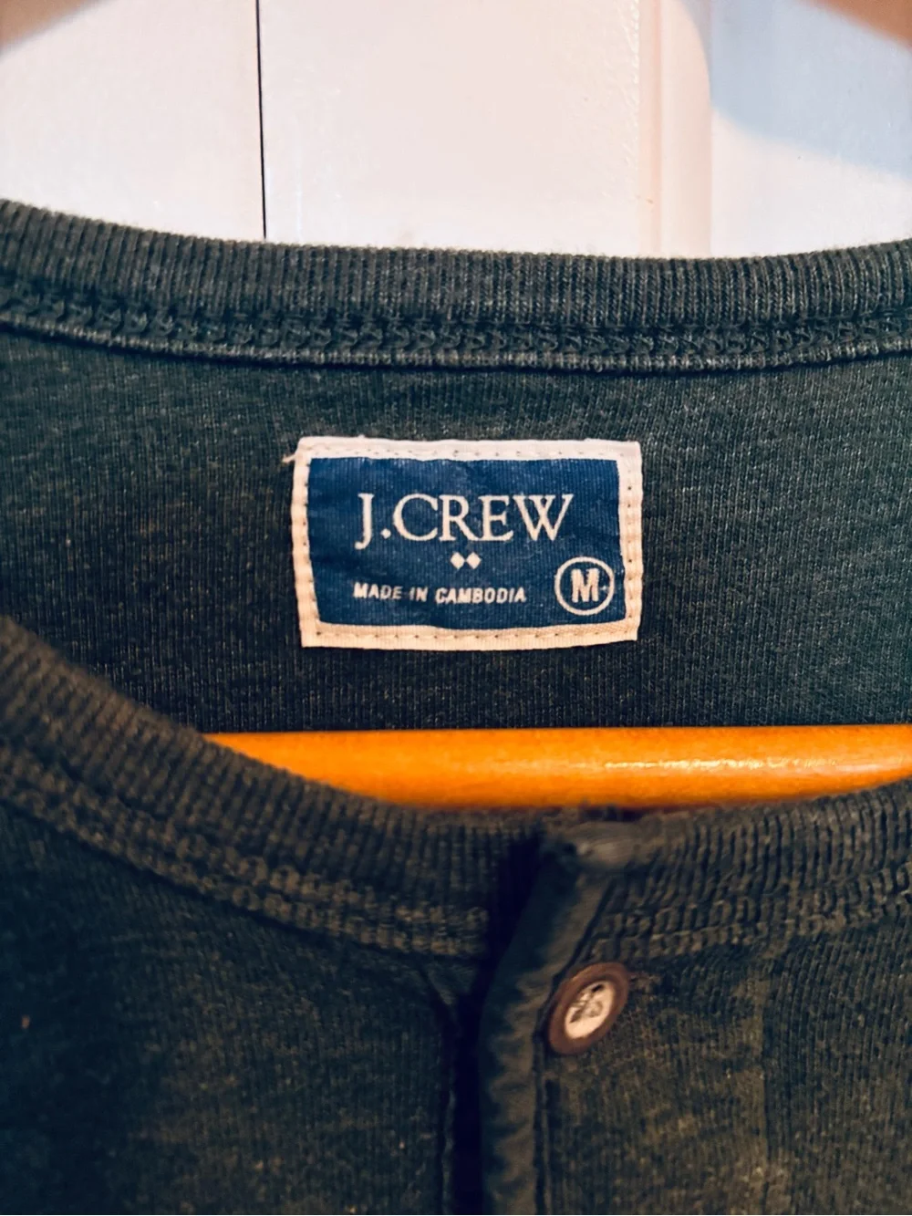 J. Crew Men’s Dark Green Long-Sleeve Henley